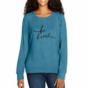 Buffalo Printed Cozy Top Blue Printed "Be Kind"